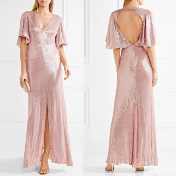 $2,574 NWT Temperley LONDON Pink Sparkle Gown 8 M - Picture 3 of 14